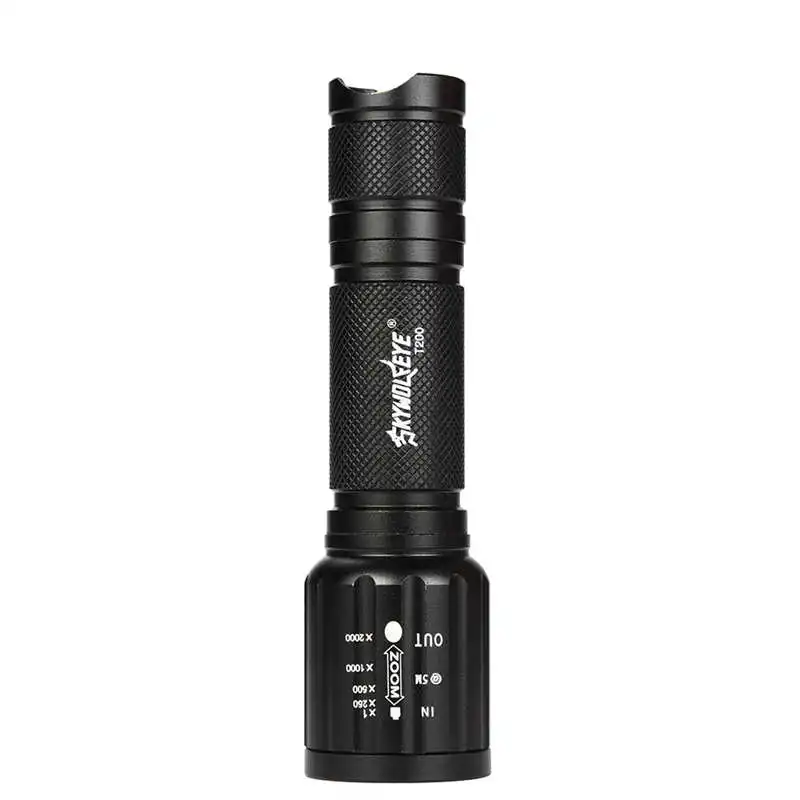 

2 x Tactical Flashlight skywolfeye T6 High Powered 5Modes Zoom Aluminum+Battery led flashlight rechargeable fanatic #4S18