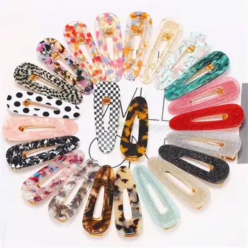 

New Acetate Hollow Waterdrop Hair Clips For Women Girls Sequins Geometric Hairpins Barrettes Hair Accessories