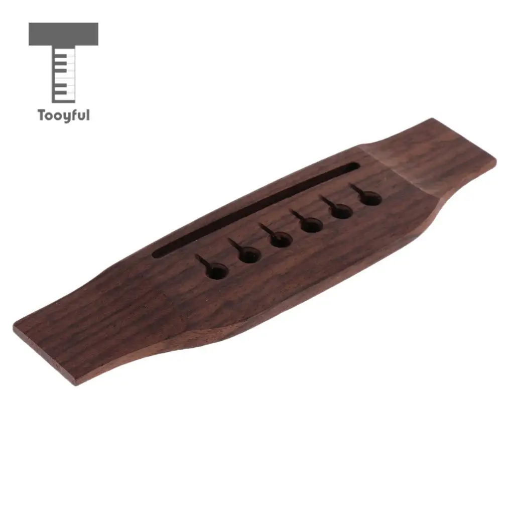 Tooyful Durable Rosewood Left Handed Guitar Bridge DIY for 6 String Acoustic Guitar Replacement Parts