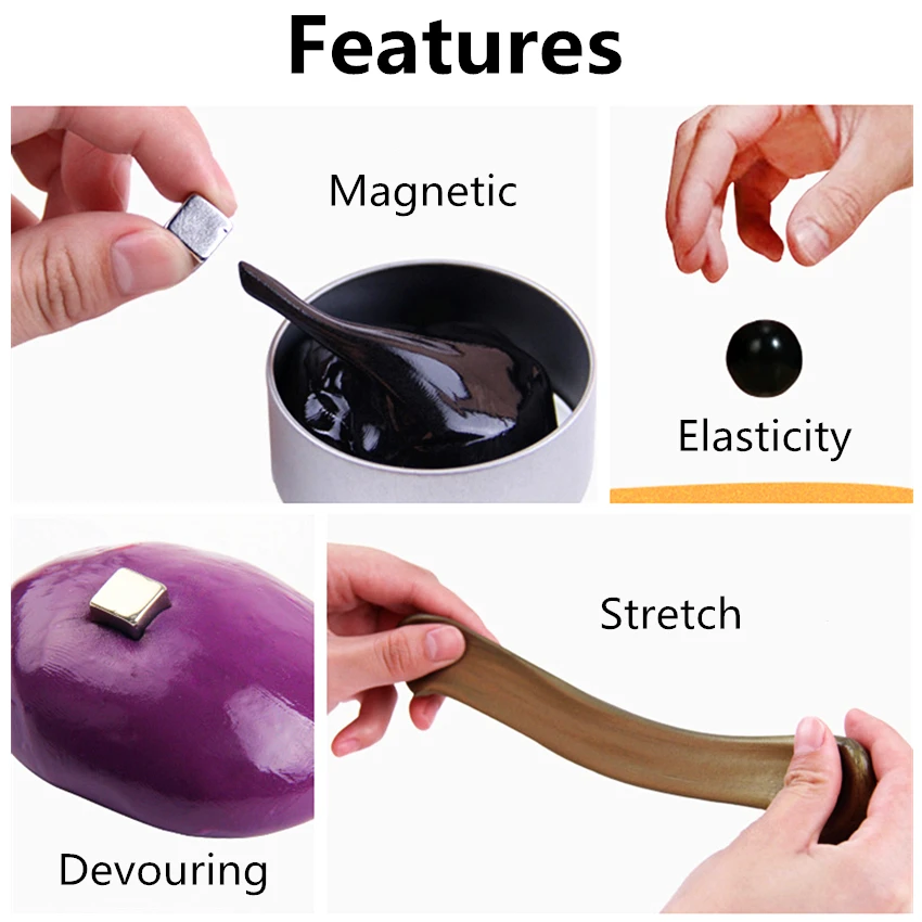 Diy Magnetic Slime Polymer Clay Intelligent Rubber Magnet Plasticine Mud Magic Hand Elasticity Bounce Slime Toys Kids Gift Putty Diy Magnetic Slime Polymer Clay Intelligent Rubber Magnet Plasticine Mud Magic Hand Elasticity Bounce Slime Toys Kids Gift Putty