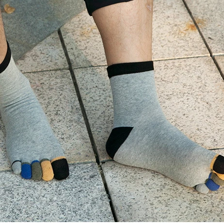 Мужские носки, дезодорант, дышащие, в стиле пэчворк, простые, мягкие, теплые, на каждый день, высокая эластичность, носки для мужчин, s Crew, повседневные, трендовые, пять пальцев, шикарные - Цвет: gray