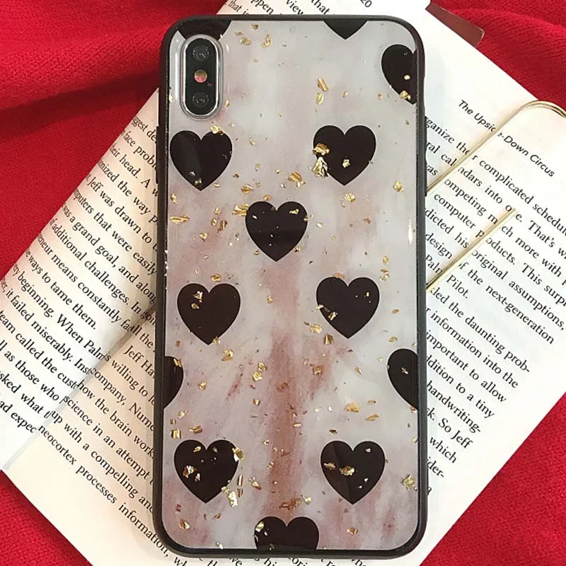 Glitter Love Glossy TPU Phone Case For iPhone 6 7 8 Plus Cover X XS 7Plus 8Plus s 6s XR Max Cases Capinha |