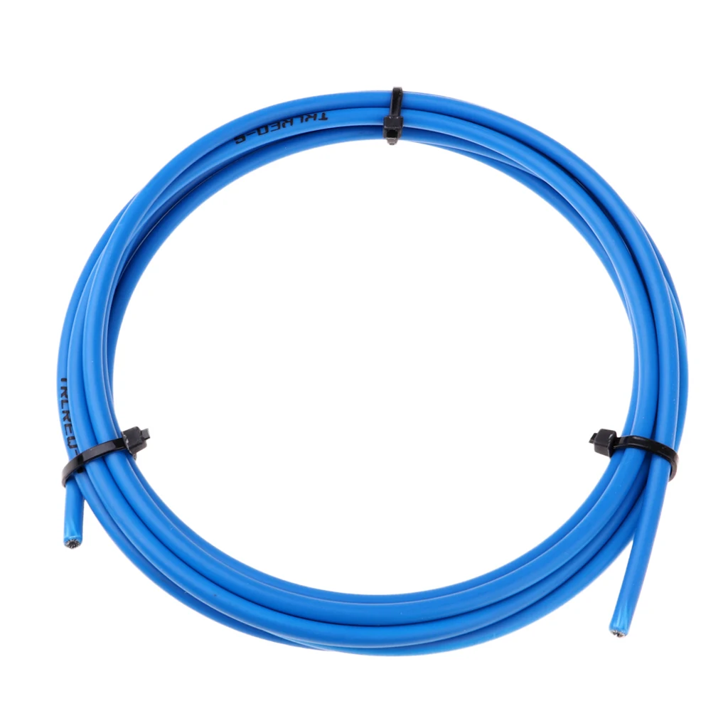 Soft High Carbon Steel + PVC Bike Shifter Derailleur Cable Line Housing Tube Pipe & 6pcs End Cap Tube Tip Blue