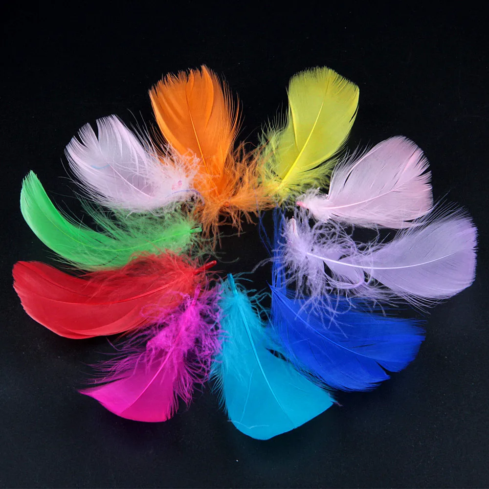4 8cm Plumes Mix Dyed Color Wedding Decoration Natural Real Swan