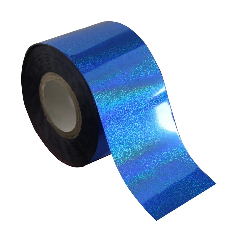 

Holographic Glitter Blue Transfer Nail Foil Roll Laser Design Nail Art Stickers and Decals DIY Nail Art Foils Decorations WY280