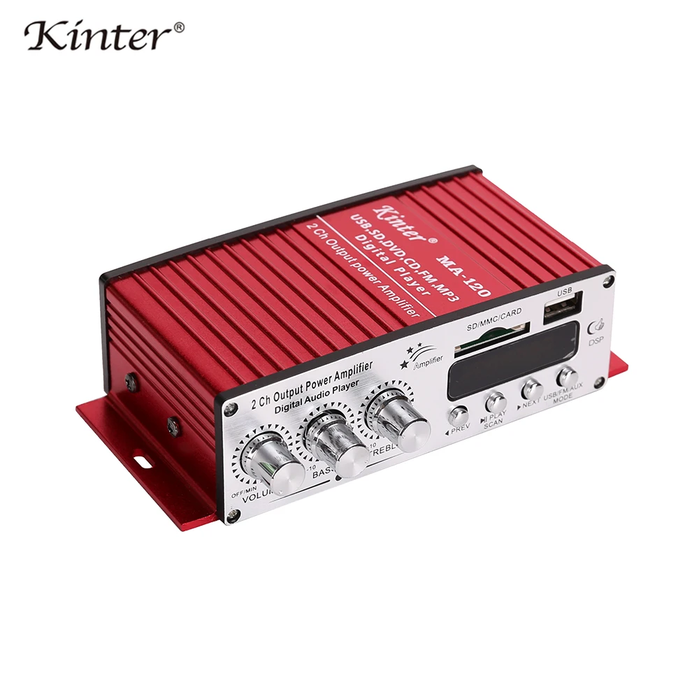 Kinter MA 120 для bluetooth усилитель аудио 2 канала управления бас Hifi стерео звук динамика
