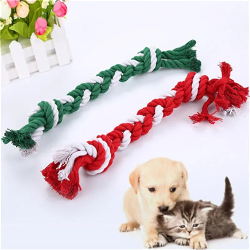 dog toy Double Knot Dog Cotton Linen Rope Chewing Toy Clean Dog Durable