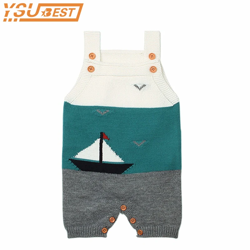 Baby Knitted Clothes Little Girls Summer Romper Cute Sleeveless Toddler Boys One Piece Jumpsuits Infant Kids Overalls