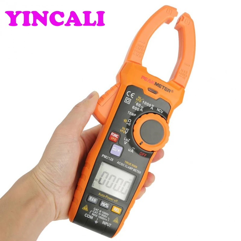 

Handheld AC/ DC Voltage Current Clamp Meter PM2128 Digital Resistance Capacitance Frequency Non-contact Clamp Tester