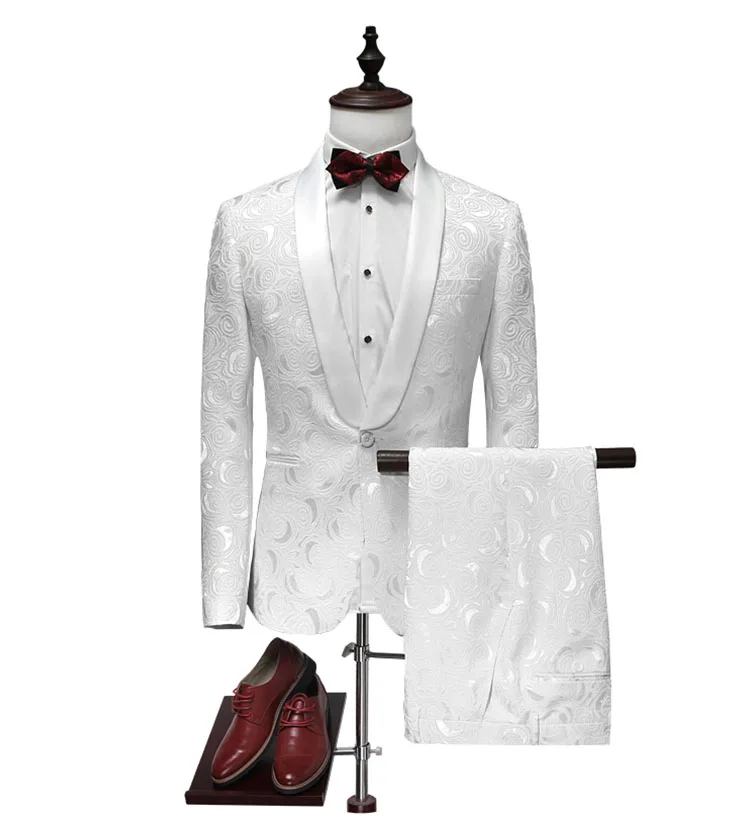 2018 qriginal Марка Для мужчин костюмы для свадьбы с Брюки смокинг для жениха дружки комплекты Платье Блейзер белый мужской костюм Slim Fit