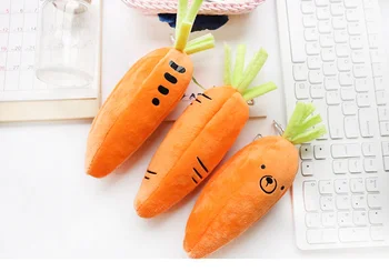 

Creative Carrot Pencil Plush Case Stationery Storage Organizer Bag for kids gift School Supply Escolar