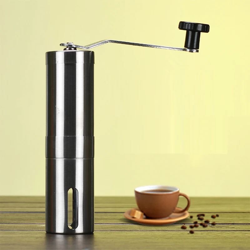 

Hot Sale Manual Stainless Coffee Grinder Precision Brewing Brushed Stainless Conical Grinder Handhold Grinding Tool 30g 5.5x20cm