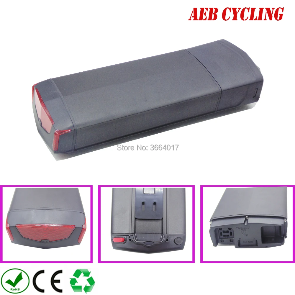 

Free shipping Ebike battery pack high power 48V 12.8Ah RB-3 rear rack Li-ion electric bicycle battery for city bike with charger