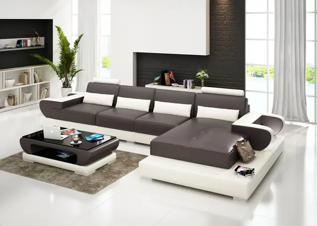 Modular Design L Shape Living Room Furniture Geniue Leather Sofa Modular Design L Shape Living Room