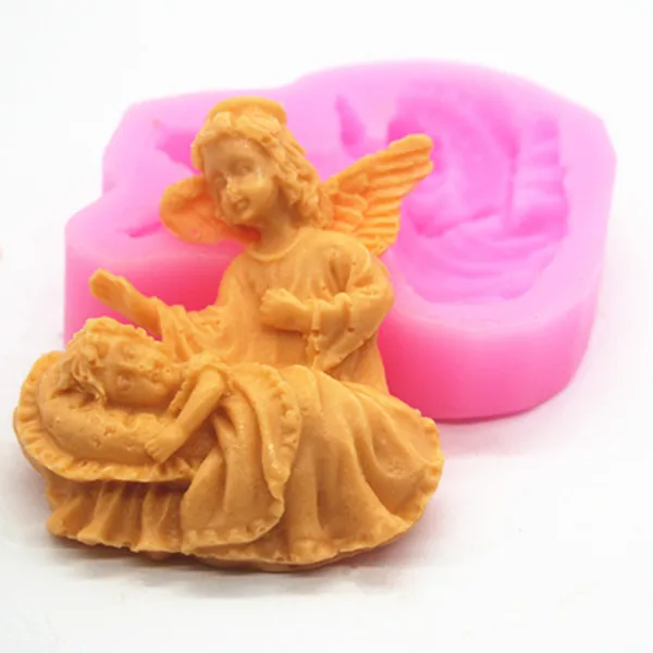 Angel mother holding children Pattern Food grade silicone handmade soap mold DIY Pondant chocolate molds silicone soap mould