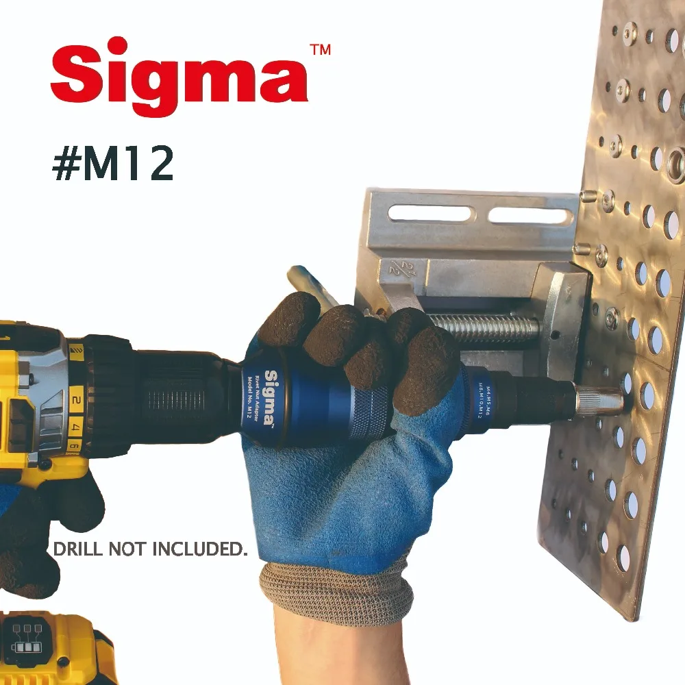 Sigma #M12 HEAVY DUTY Threaded Rivet Nut Drill Adapter Cordless or Electric power tool accessory alternative air rivet nut gun