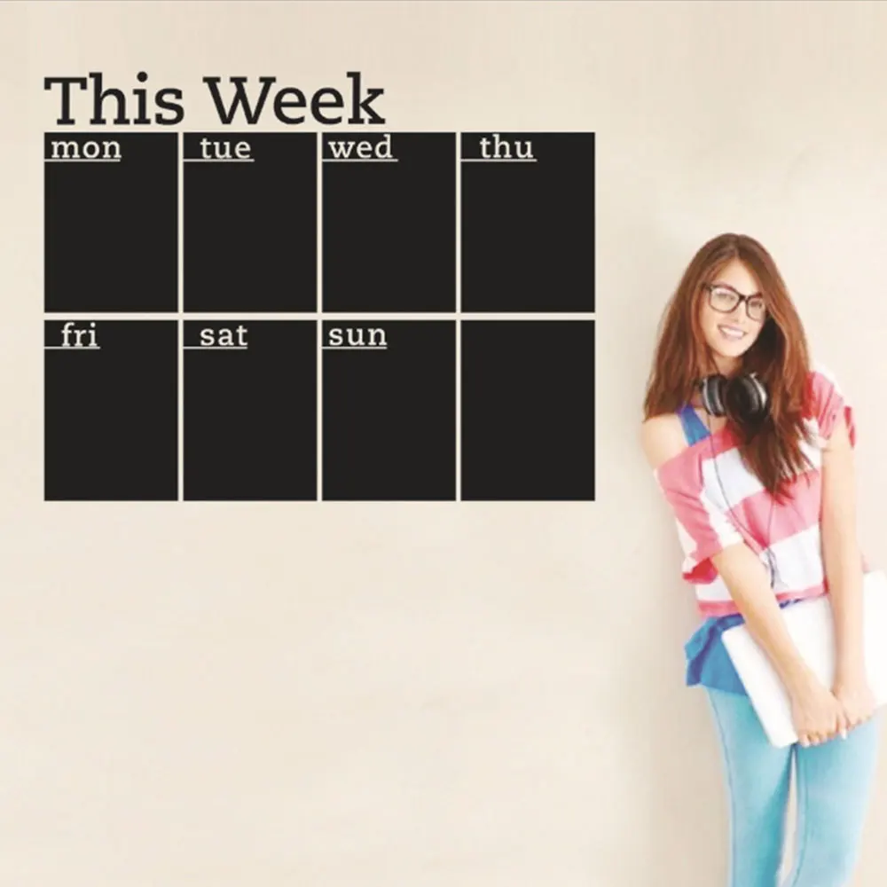 

This Week Black Blackboard Stickers Pasters Classroom School Pvc Convenient Removable Sign Decor Class Schedule Office for Tags