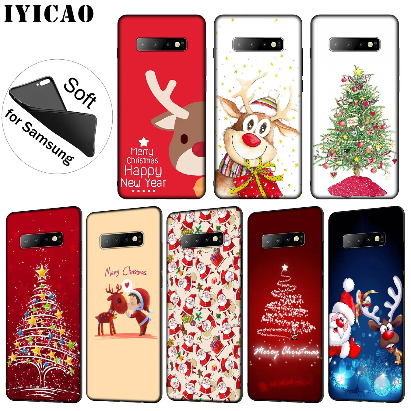 IYICAO Новый год Рождество Мягкий силиконовый чехол для телефона Samsung Galaxy S20 Ultra S10 Lite