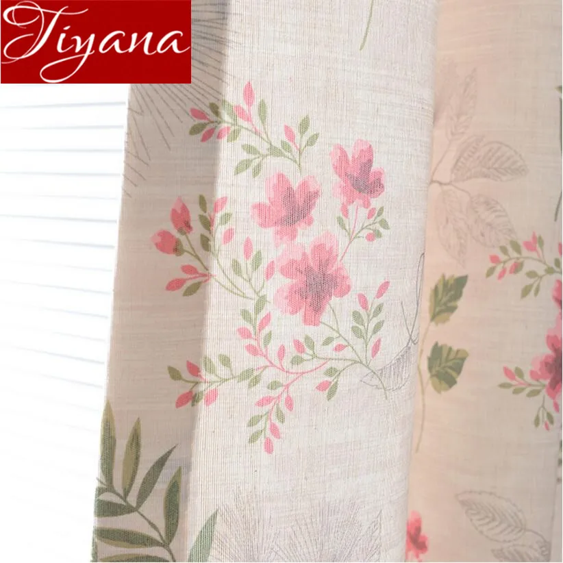 

Floral Curtain American Country Window Bedroom Printed Drape Kitchen Sheer Fabrics Tulle Drape Treatment Blinds X555#30