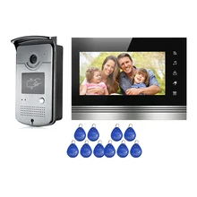ENVÍO de la NUEVA 7 “Pantalla táctil Sistema de Videoportero De Intercomunicación 1 Monitor de Visión Nocturna Timbre Lector RFID Cámara Al Por Mayor