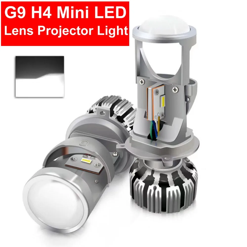 Tanie 2 sztuk H4 G9 LED Hi Low mini projektor obiektyw reflektor samochodów wyczyść Dual Beam turbo wentylator 12V 5500K nie astygmatyczny Problem 70W 12000 lm