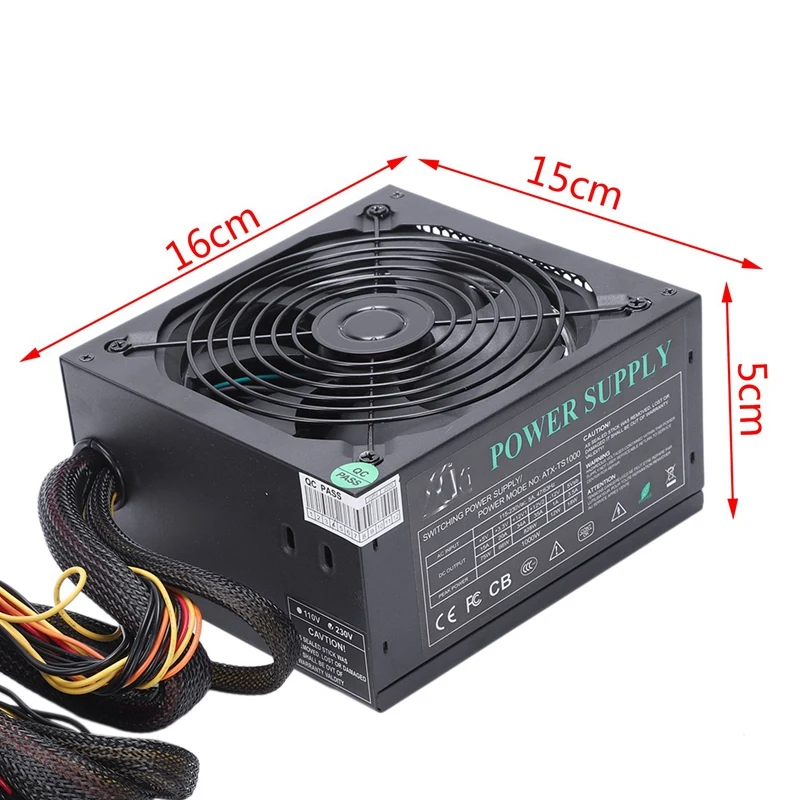 165-260V макс 1000W Питание Psu Pfc 14 см бесшумный вентилятор 24Pin 12V компьютер Sata консоль для ПК-игр с поддержкой Windows Питание для подходит для Intel, подходит для AMD Co