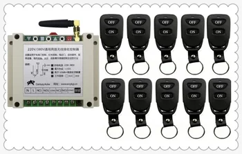 

New AC220V 250V 380V 30A 2CH Remote Control Light Switch Relay Output Radio Receiver Module and 10pcs Belt buckle Transmitter