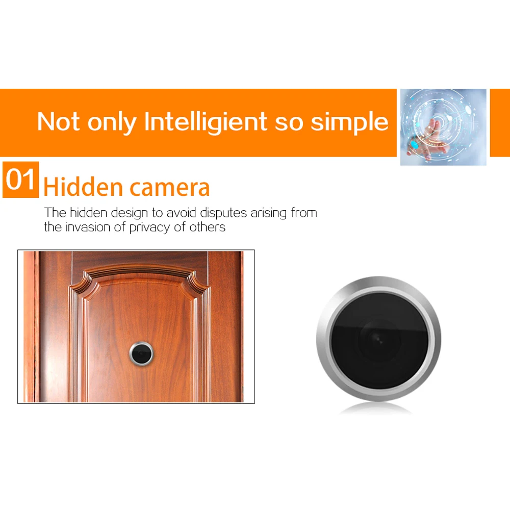 Дверной звонок X8 2,4-дюймовый HD дисплей скрытый умный электронный кошачий глаз кабель безопасности Дверь Зеркало беспроводной видеодомофон