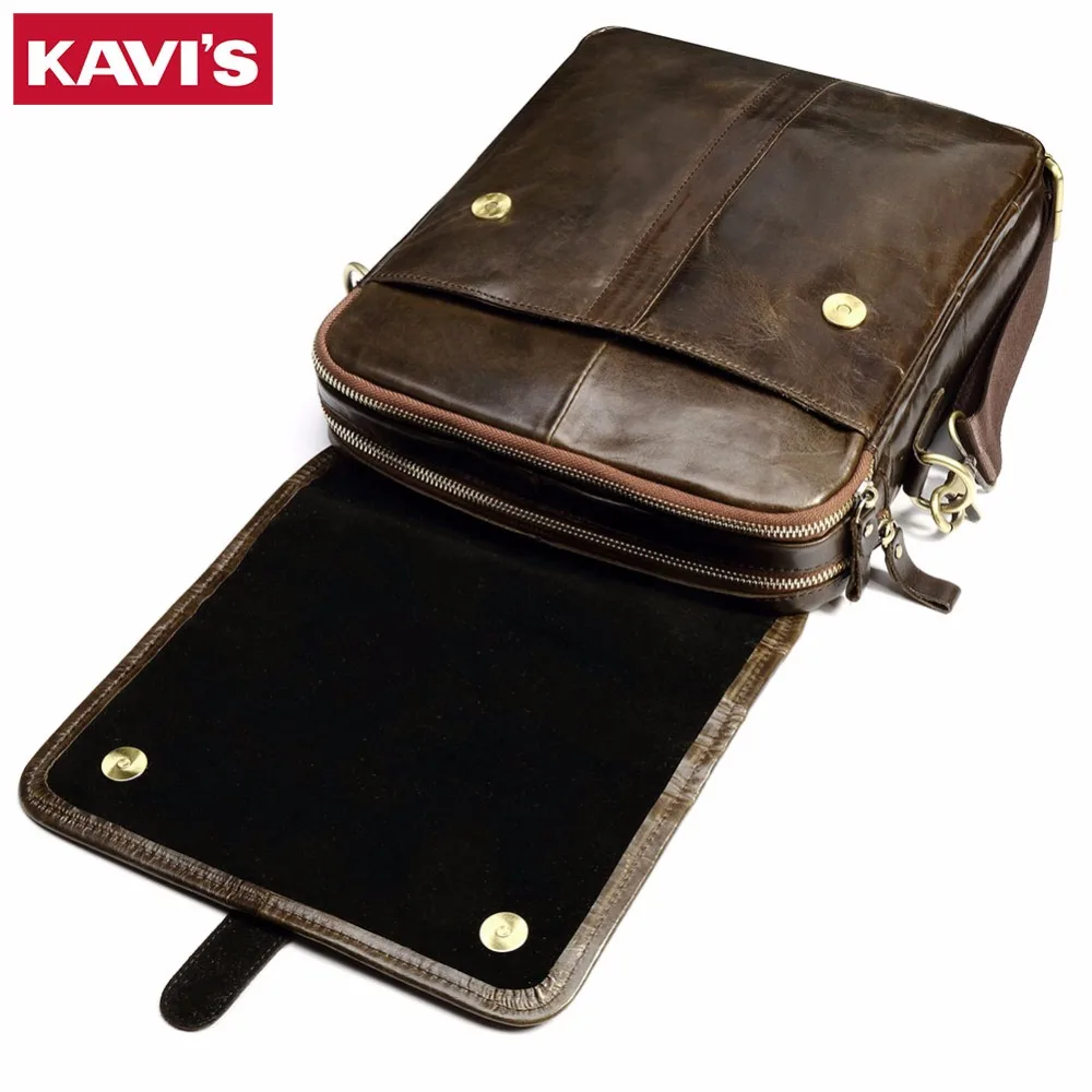 KAVI/'S® 100/% Cowhide Genuine Leather Original Messenger Bag Men Shoulder