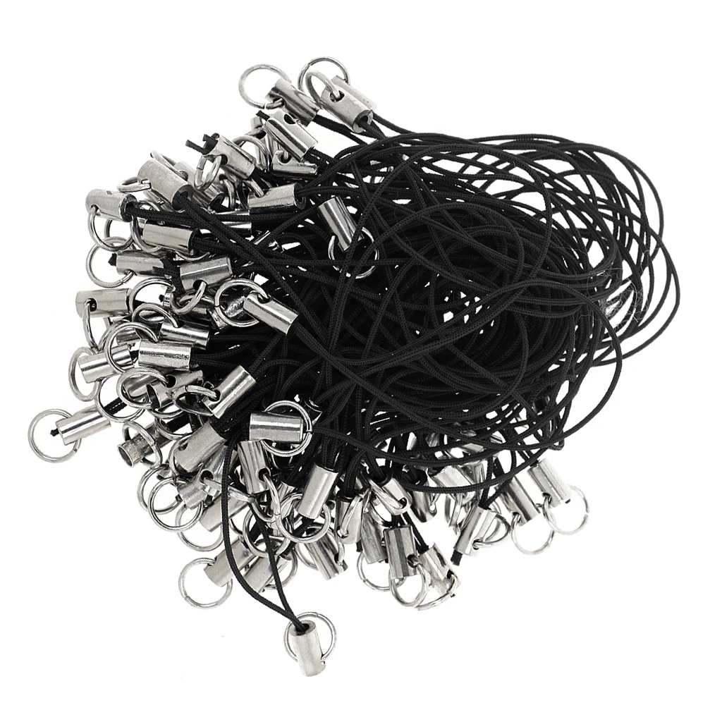 100 CELL PHONE STRAPS Strings Jump Ring End Hand Wrist Lanyard Straps