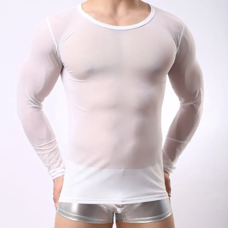 Transparent Male Long Sleeved Top Transparent Male Long Sleeved Top