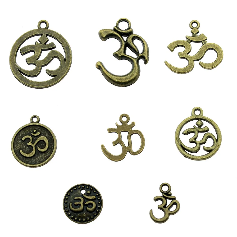 

10pcs/lot Charms Om Sign Antique Bronze Color Om Charms Pendant Jewelry Om Charms For Jewelry Making