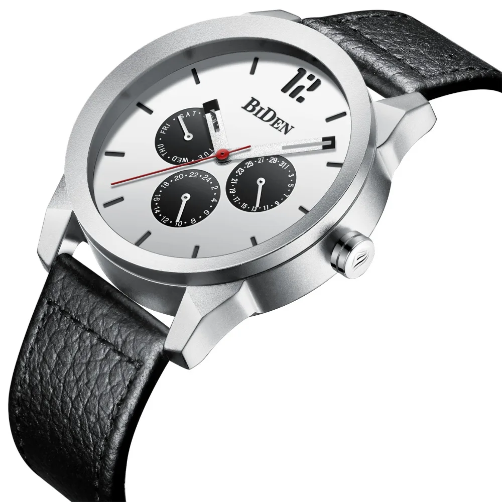 

BIDEN Men's Quartz Watches Top Brand Luxury Men Fashion Casual Watch Man Leather Strap Waterproof Wristwatch Relogio Masculino