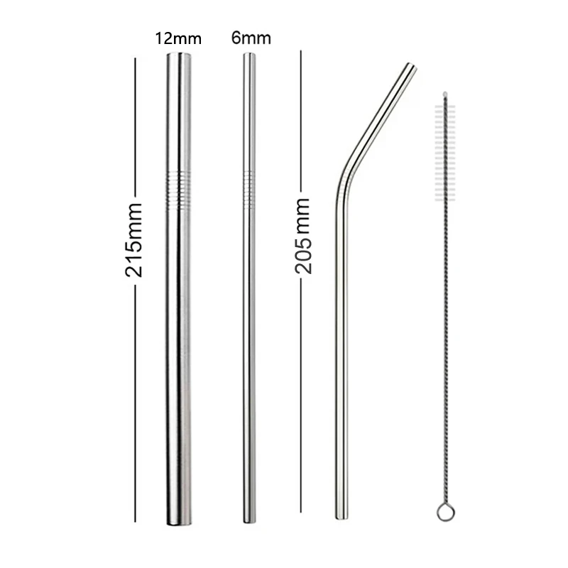Набор трубок из нержавеющей стали, эко многоразовые трубочки, металлическая Питьевая солома, портативная соковая трубочка для коктейля, бар, вечерние аксессуары для напитков