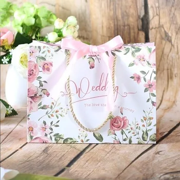 

10pcs Simple Wind Rose Flower Box Wedding Party Supplies Gift Bag Wedding Favors and Gifts for Guests Souvenirs Packaging Bag