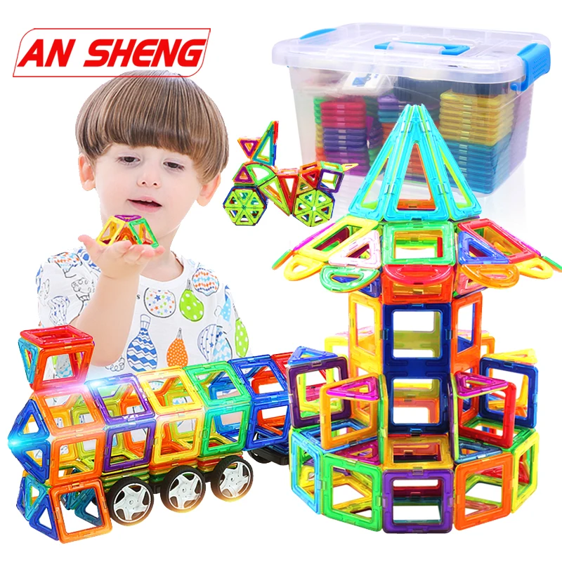 

120pcs Big Size Magnetic Blocks Magnets Designer Constructior 3D Model Magnetic Blocks Educational Toys For Children Kid Gift