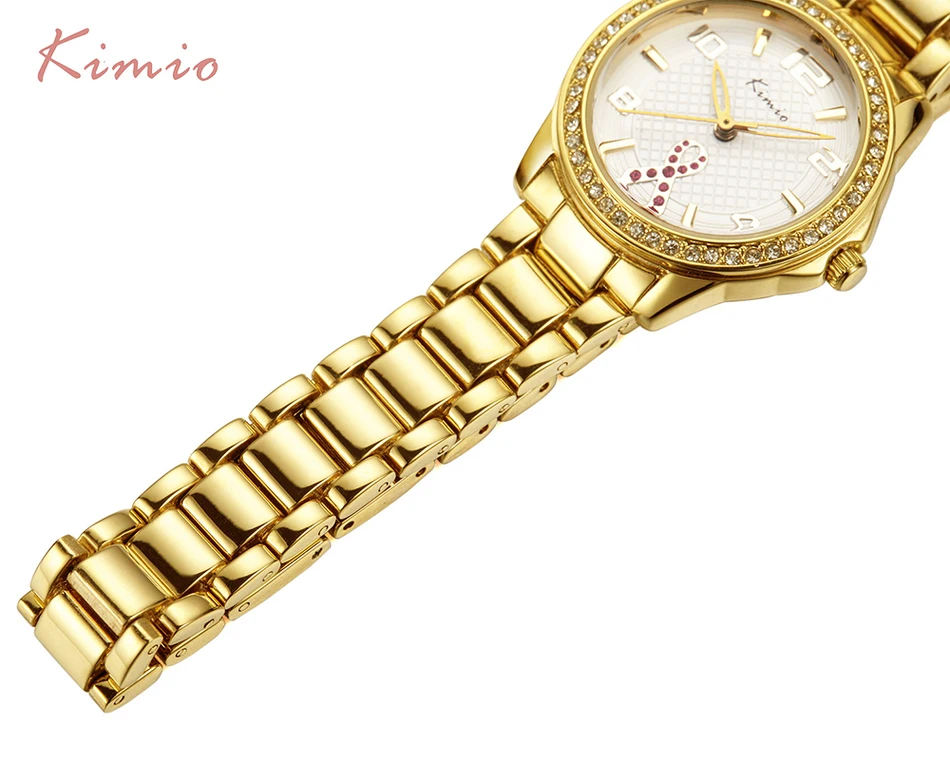 KIMIO Ribbon Fluttering Diamond Hollow Needle Rose Gold Watch Women Dress Bracelet Luxury Brand Wrist Watches For Women Clock KIMIO Ribbon Fluttering Diamond Hollow Needle Rose Gold Watch Women Dress Bracelet Luxury Brand Wrist Watches For Women Clock