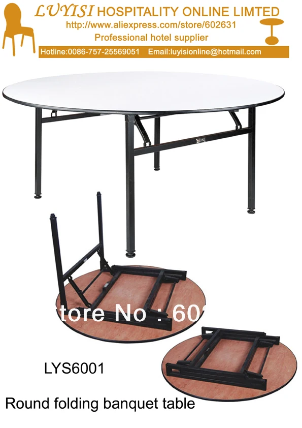 4 фута складной круглый банкетный стол, фанера 18 мм с ПВХ(белый) верхней части, стальные складные ноги, 2 шт/коробка, быстрая