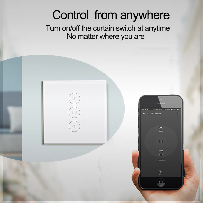 ЕС сенсорный настенный выключатель шторка с WIFI переключатель дистанционного Управление/Голосовое управление Управление работать с Alexa google home для ролльставни с мотором умный дом