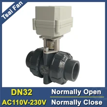 TF32-P2-C 2 Way DN32 ПВХ металла Шестерни BSP/NPT 1-1/4 ''нормально открытый/нормально закрытый клапан 9 В, 12 В, 24 В постоянного тока, 10NM On/Off 15 сек CE
