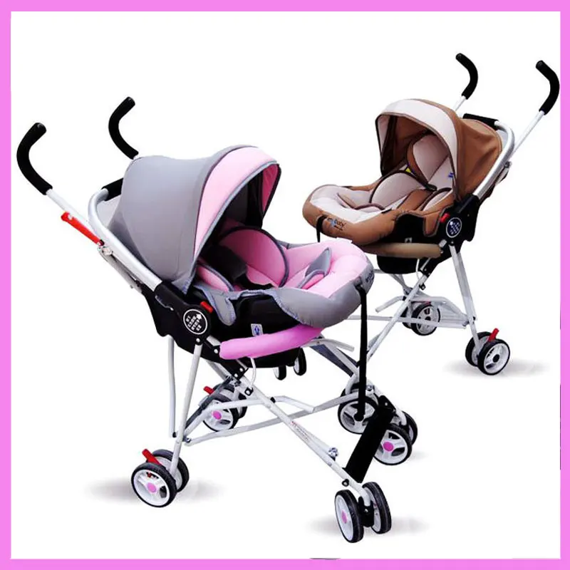 Portable Newborn Infant Baby Sleeping Basket Cradle Car Safety Seat baby Stoller 2 in 1 Folding