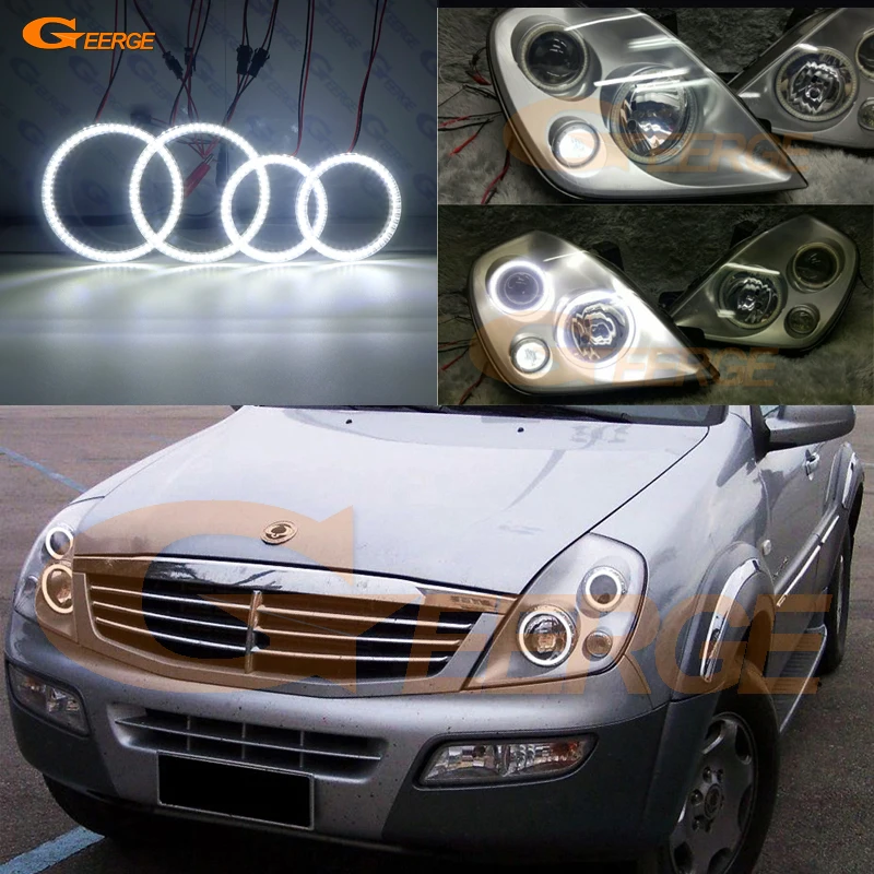 

For Ssangyong Rexton 2003 2004 2005 Excellent led Angel Eyes Ultra bright illumination smd led Angel Eyes kit DRL