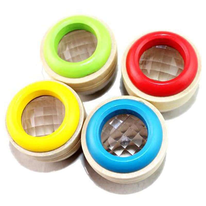 Mini Colorful Wooden Magic Kaleidoscope Kids Classic Toys Polyprism Kaleidoscope Glasses Fun Educational Toys for Children Baby