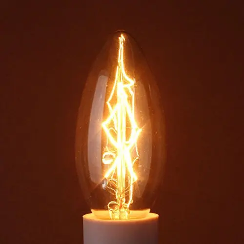 

6Pack/LOT E14 C35 Lamp candle halogen bulbs Edison retro carbon filament light for Crystal Chandelier AC110V-120V OR 220V-240V