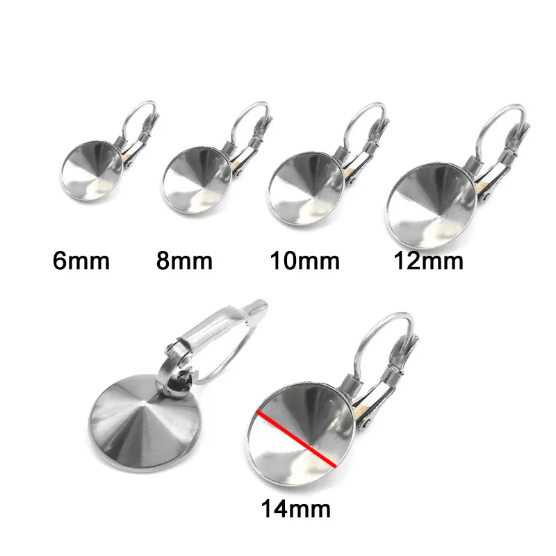 50PCS Stainless Steel Earring Cabochon Settings – DIY Jewelry Base Wholesale 2