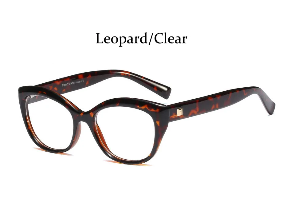 Leopard Clear Очки модные кошачьи глаза очки ретро фирменный дизайн овальные прозрачные женские очки оправа для очков для женщин - Цвет оправы: Leopard Clear