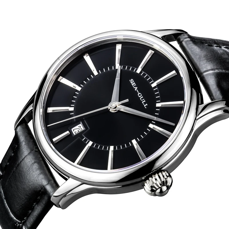 Оригинальные тонкие 10 мм механические наручные часы Seagull с автоматическим заводом, мужские часы с сапфировым кристаллом, два цвета
