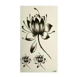 Элегантный цветок лотоса водонепроницаемый временные татуировки наклейки боди-арт 10*6 см