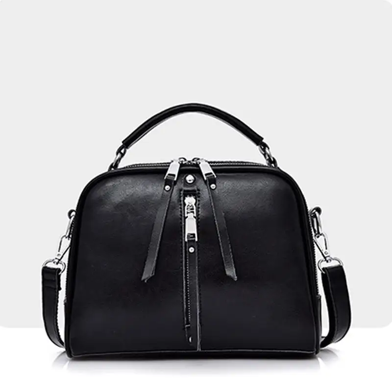Модные сумки, женская сумка, повседневная сумка из натуральной кожи, маленькая сумка через плечо для женщин, сумка-мессенджер - Цвет: black