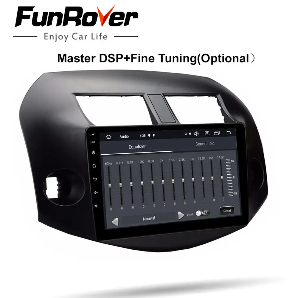 Cheap FUNROVER 10.1 Android 9.0 2.5D+IPS car radio navigation Multimedia dvd gps player For RAV4 2005-2013 navi stereo WIFI BT RDS 2
